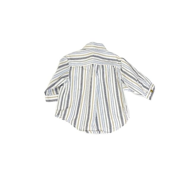 The Childrens Place Boys 0-3 Month White Striped Casual Button Down Long Sleeve - Picture 4 of 4